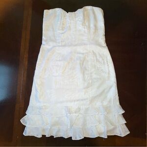 Lilly Pulitzer White Annabelle Applique Pique Halter Zip Tank Top Women’s Sz 0